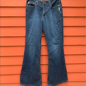 Vintage Silver Jeans Women's Flared Stretch Blue Denim Jeans Size 30 (GUC)
